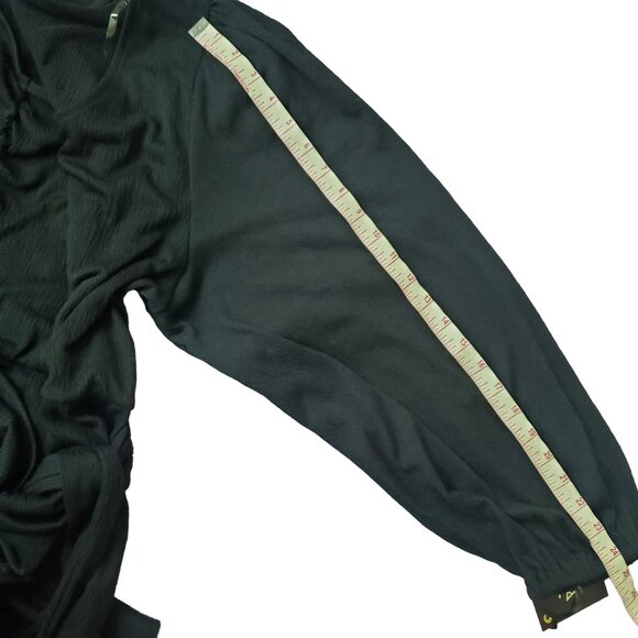 Ava & Viv womens plus size 4X ballon long sleeve wrap dress Drawstring Black - Picture 7 of 14